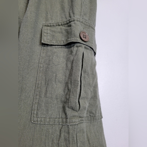 Rachel Rachel Roy Linen Blend Pull-on Cargo Pants Mole Grey Green Large - Picture 2 of 8